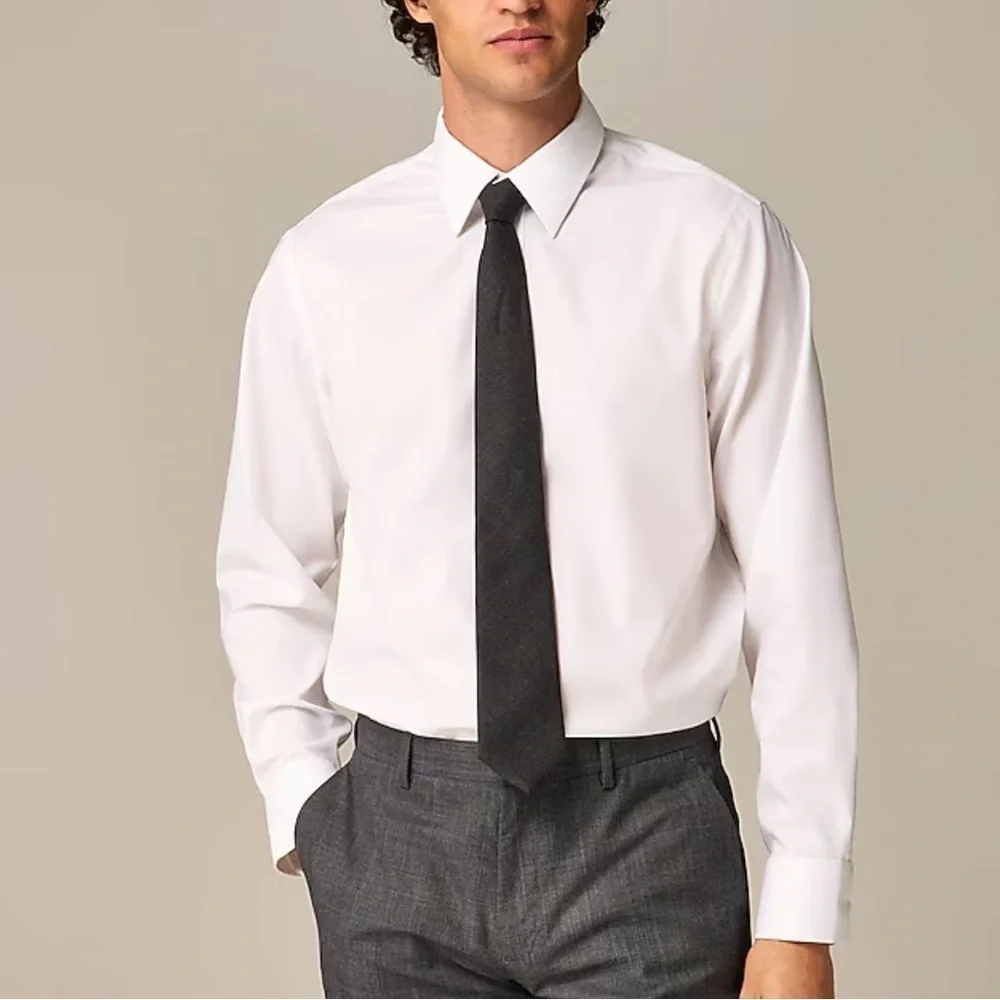 J crew white Slim Bowery performance stretch dress shirt with spread collar